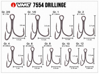 Treble hook VMC 7554 Inline 2X - Nootica - Water addicts, like you!