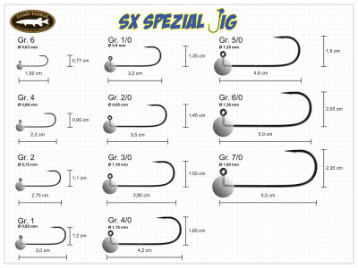 SX Special Jig tête ronde sans plomb taille 3/0 5g 5 pièces