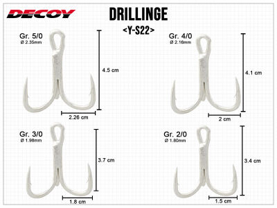 Decoy Y-S21 Treble Hooks Size 6, Mr Fish Ltd