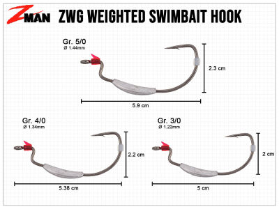 Z-Man ZWG Weighted Swimbait Hook 4/0 1/8oz